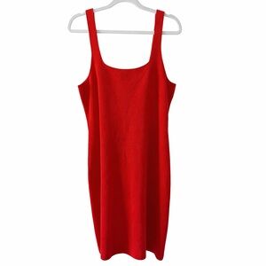 J. Crew Red Square Neck Cotton Blend Dress L Romantic | Date night | Valentine’s